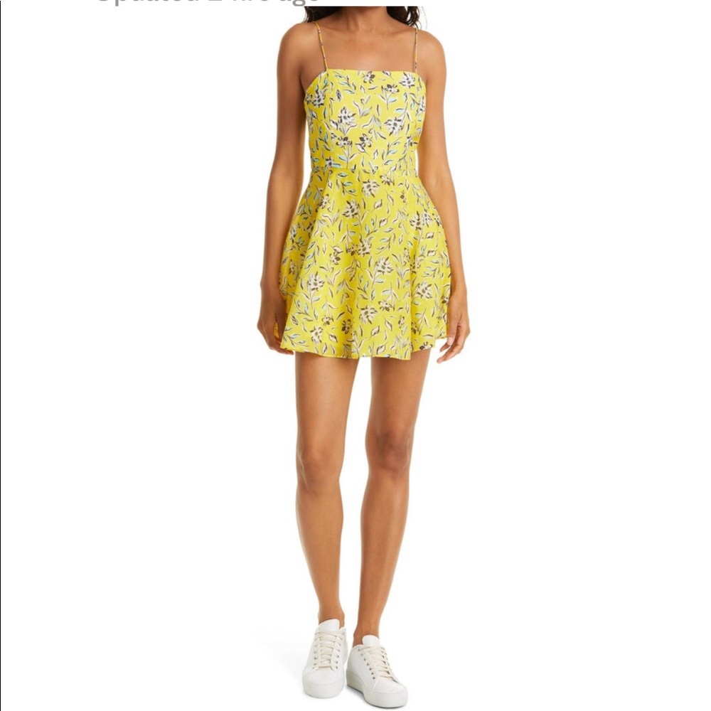 Alice & Olivia NWT Glinda free swinging sunbeam mini dress yellow floral